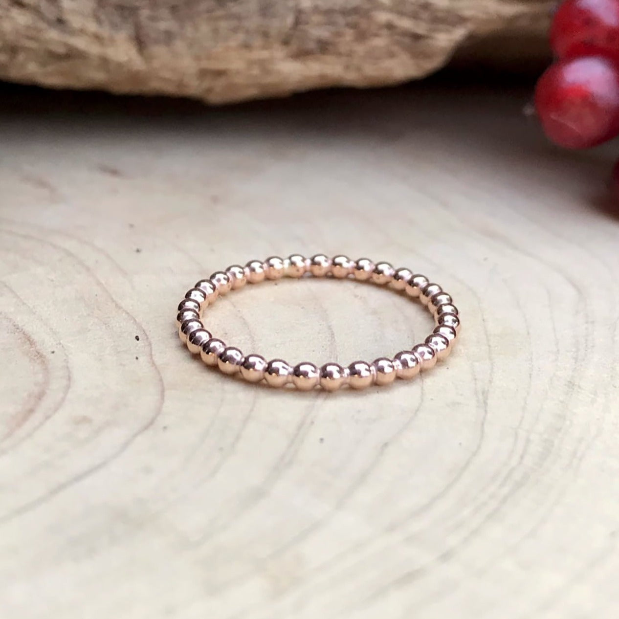 Rose Gold Berry Ring by Curious Magpie Jewellery