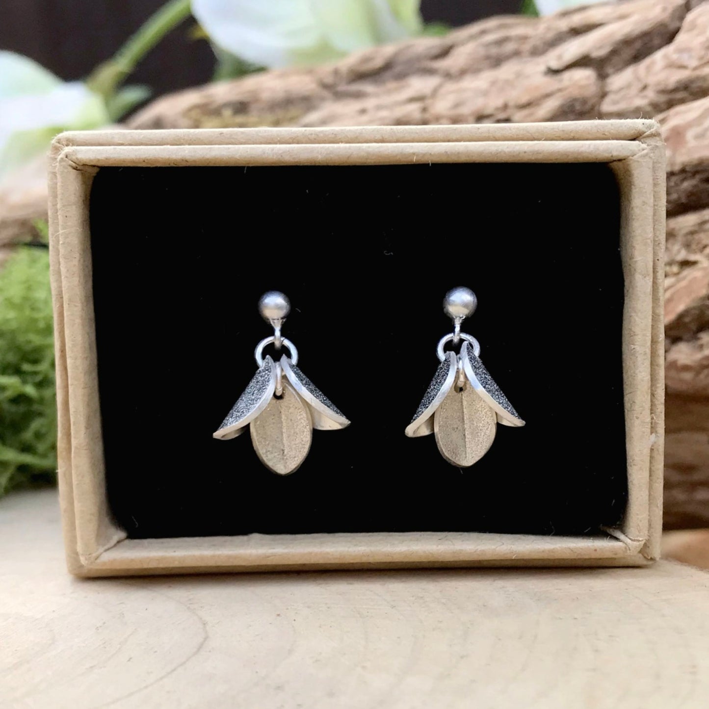 Silver Bluebell Earrings by Curious Magpie