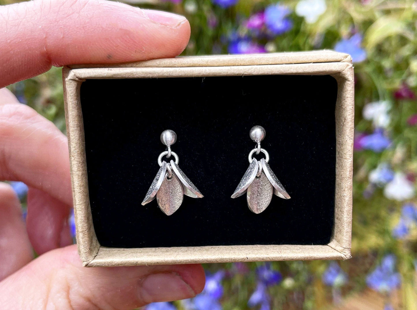 Silver Bluebell Earrings by Curious Magpie