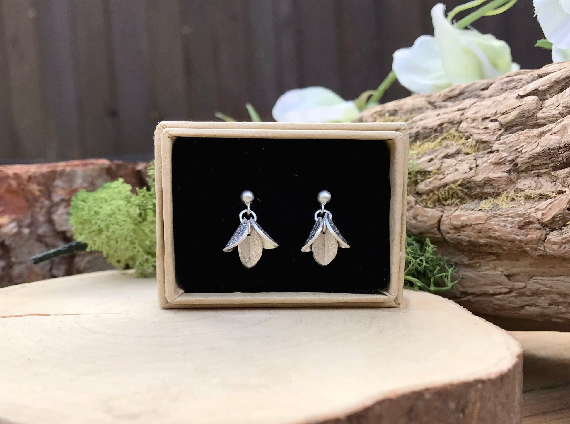 Silver Bluebell Earrings by Curious Magpie
