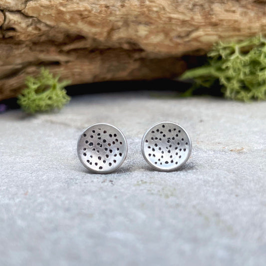 Silver Celestial Stud Earrings by Curious Magpie