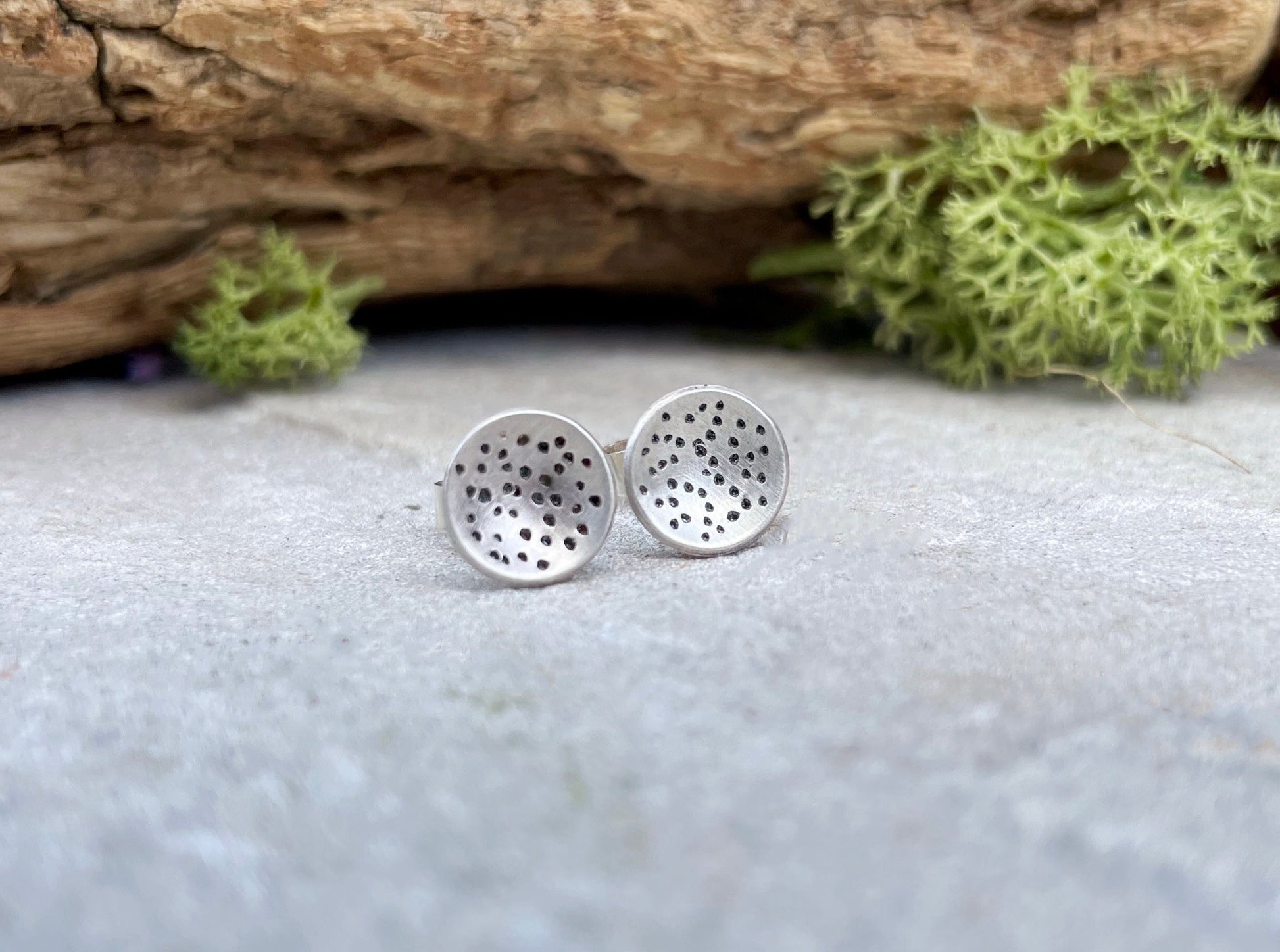 Silver Celestial Stud Earrings by Curious Magpie