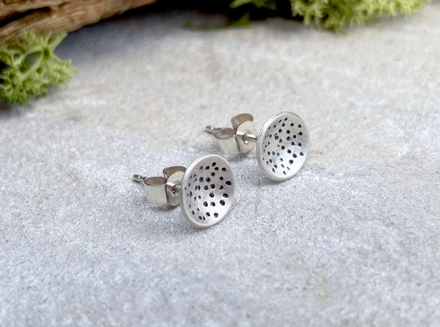 Silver Celestial Stud Earrings by Curious Magpie