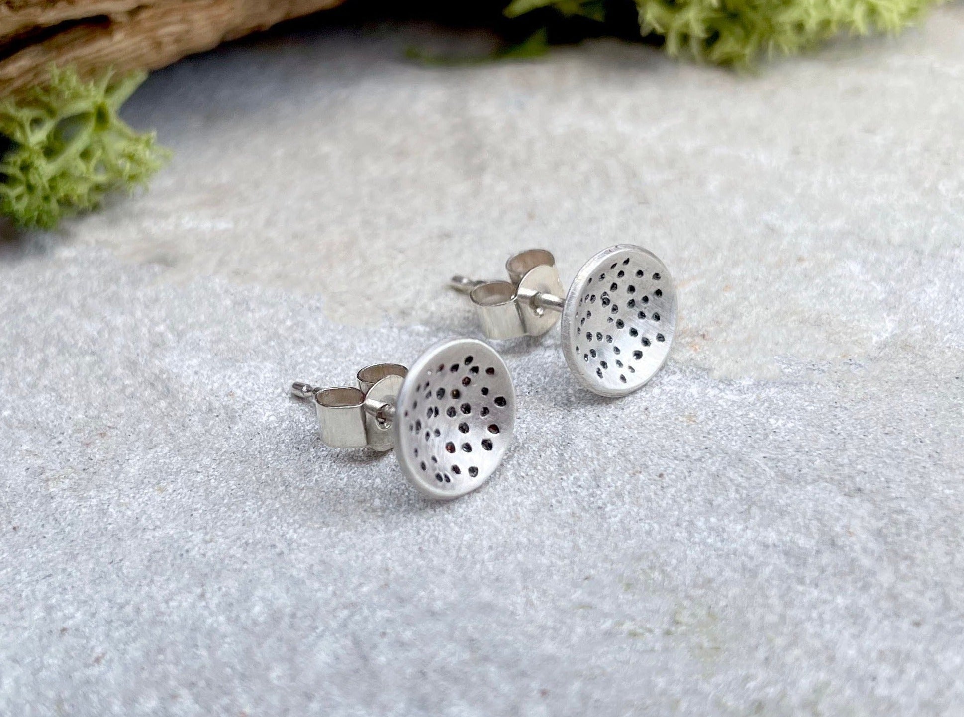 Silver Celestial Stud Earrings by Curious Magpie