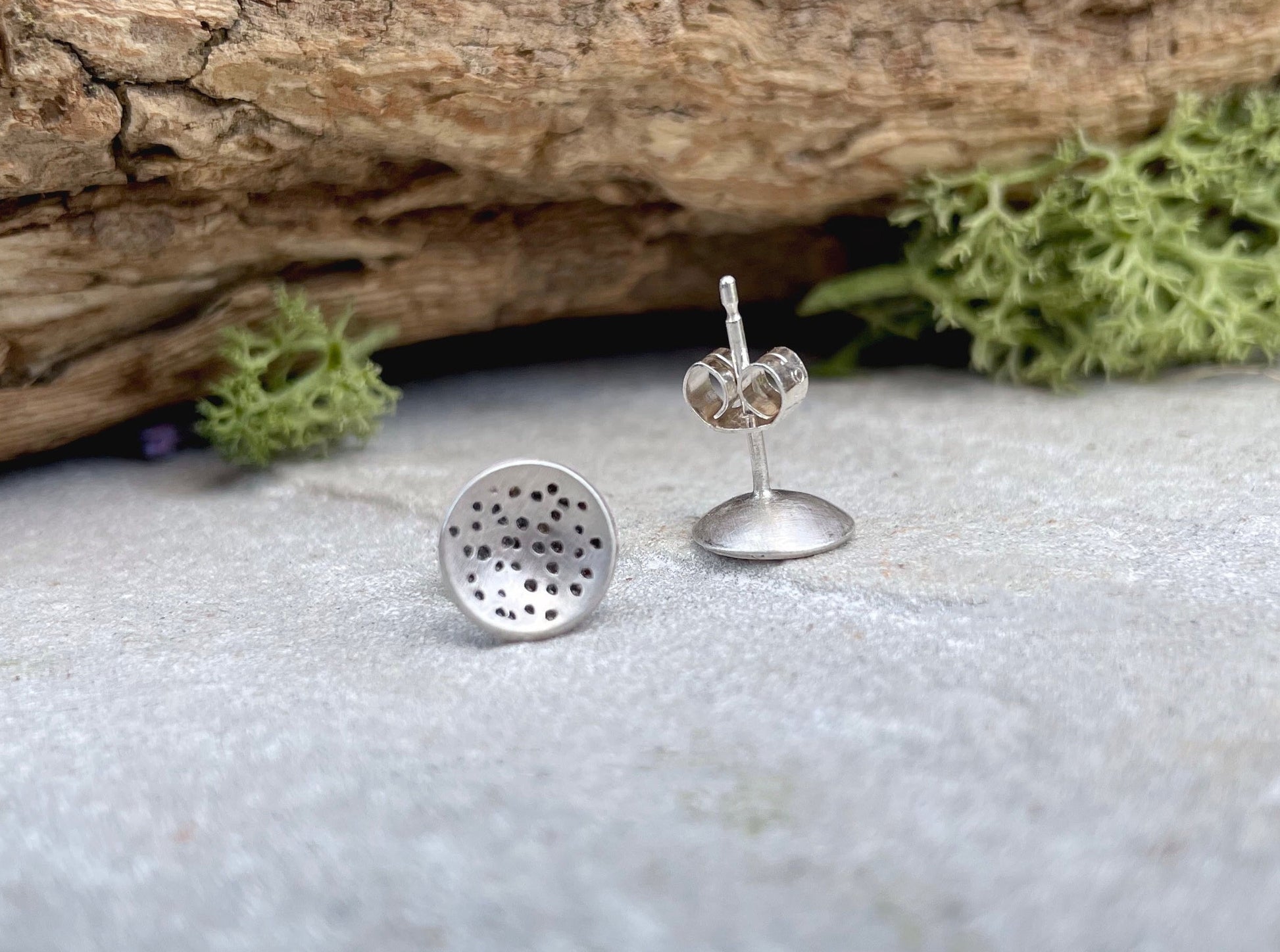 Silver Celestial Stud Earrings by Curious Magpie