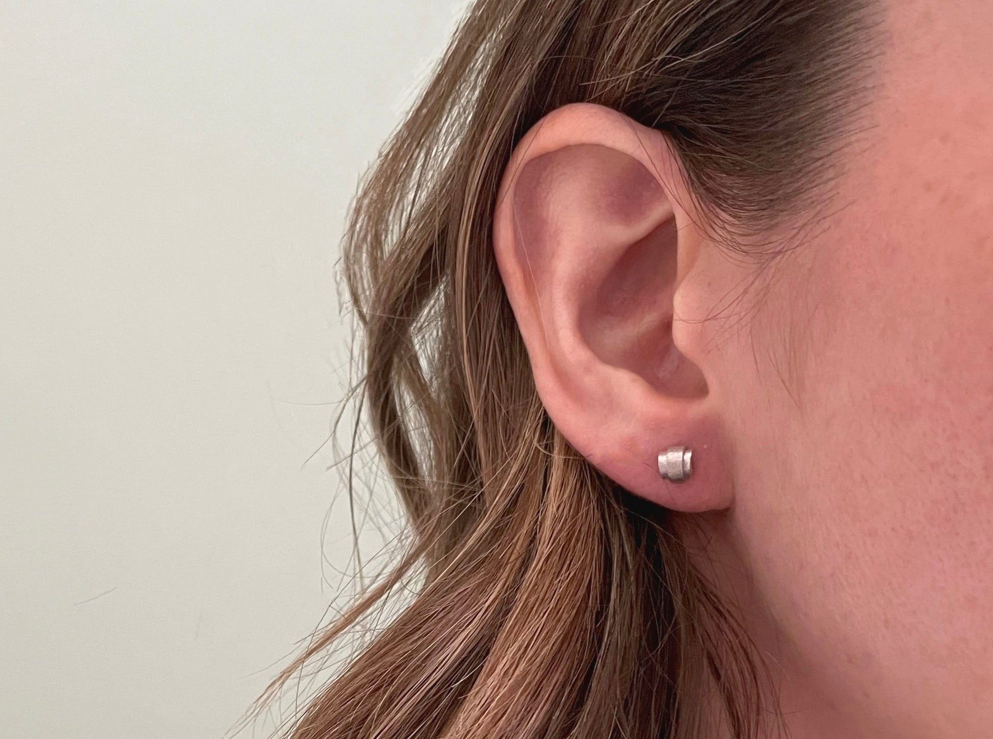 Silver Curled Petal Stud Earrings by Curious Magpie Jewellery