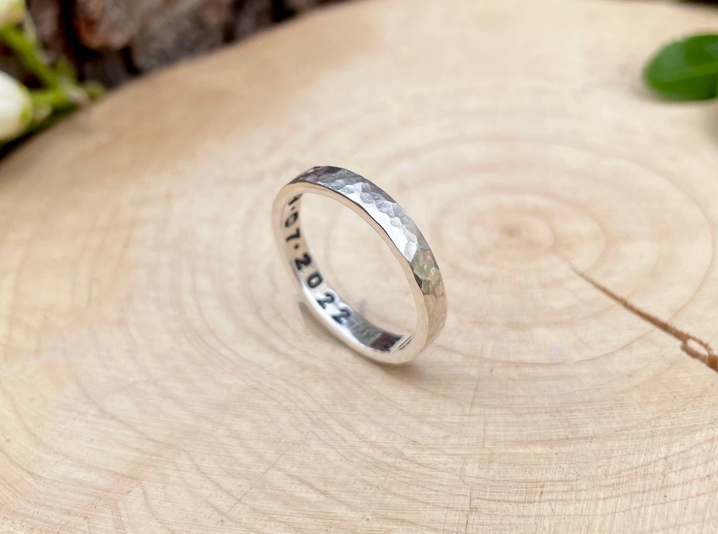 Personalised Silver Luna Wedding Rings by Curious Magpie Jewellery
