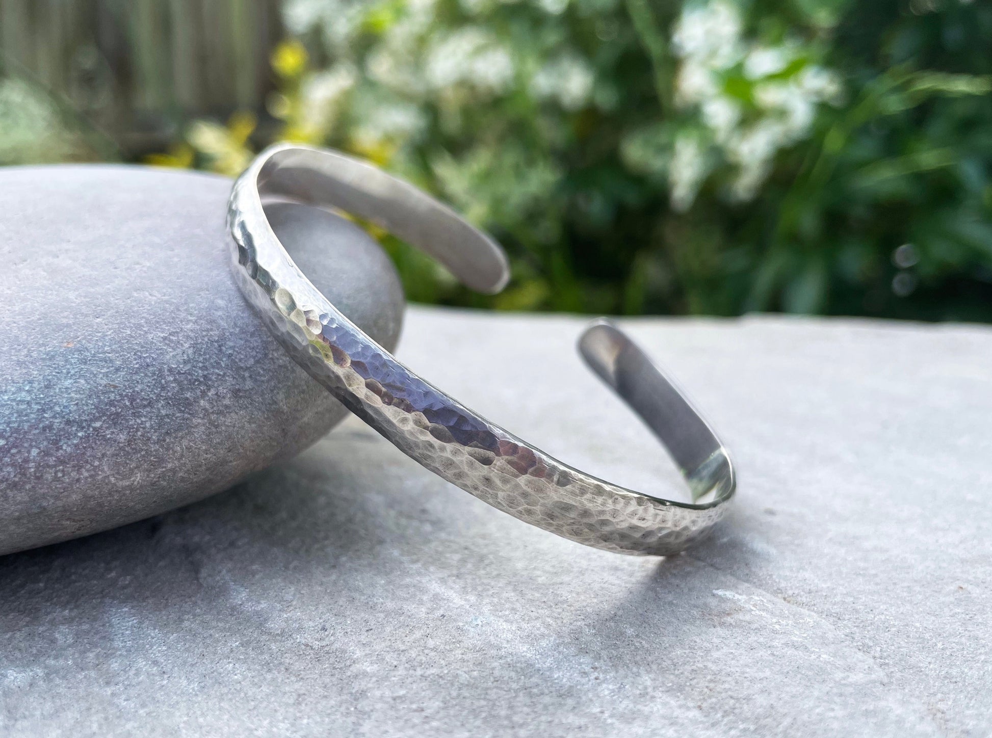 Silver Meteorite Cuff Bangle by Curious Magpie Jewellery