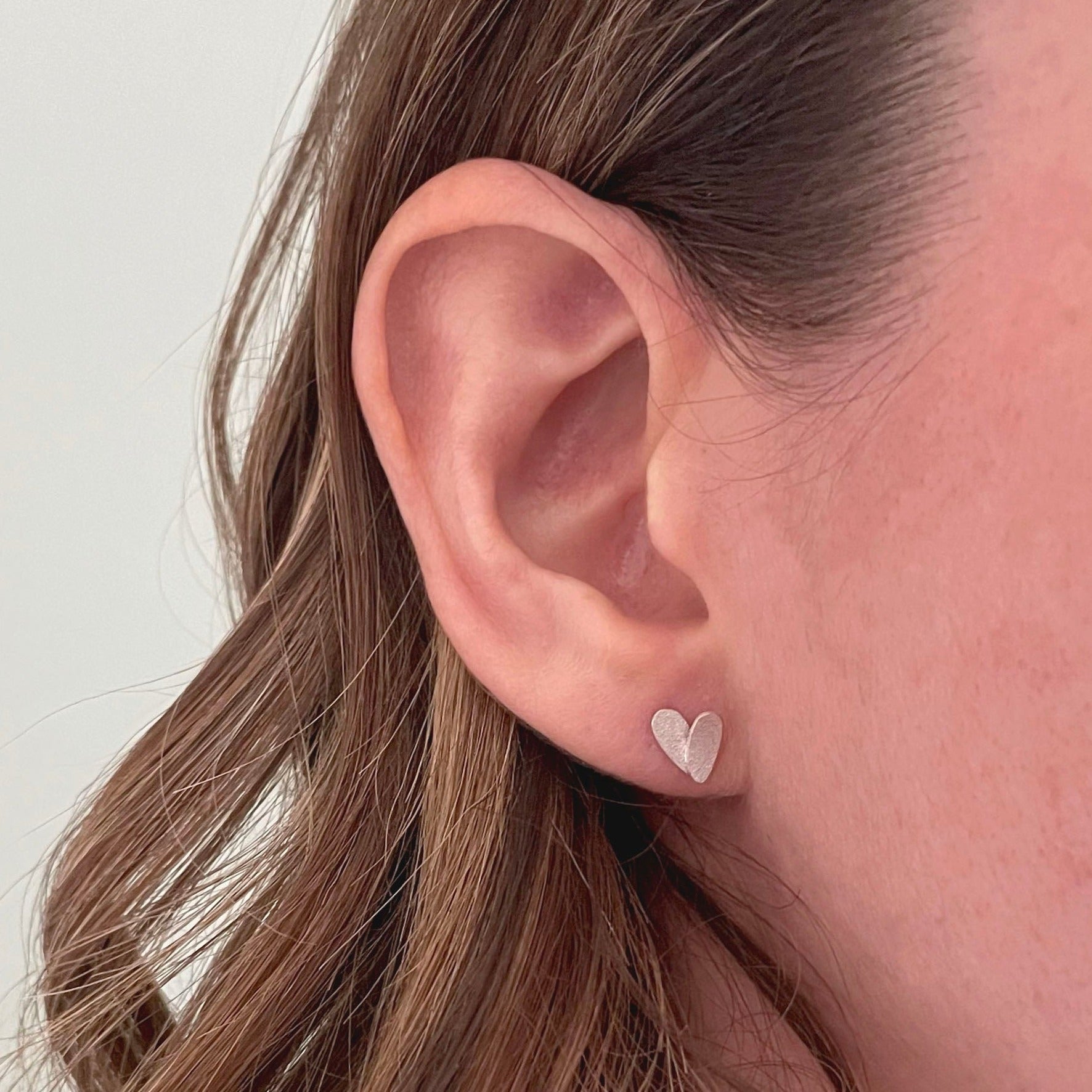 Silver Petal Duo Stud Earrings by Curious Magpie Jewellery