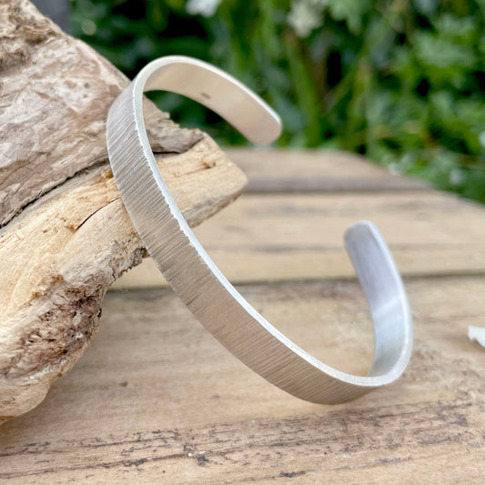 Silver Tree Bark Cuff Bangle by Curious Magpie Jewellery