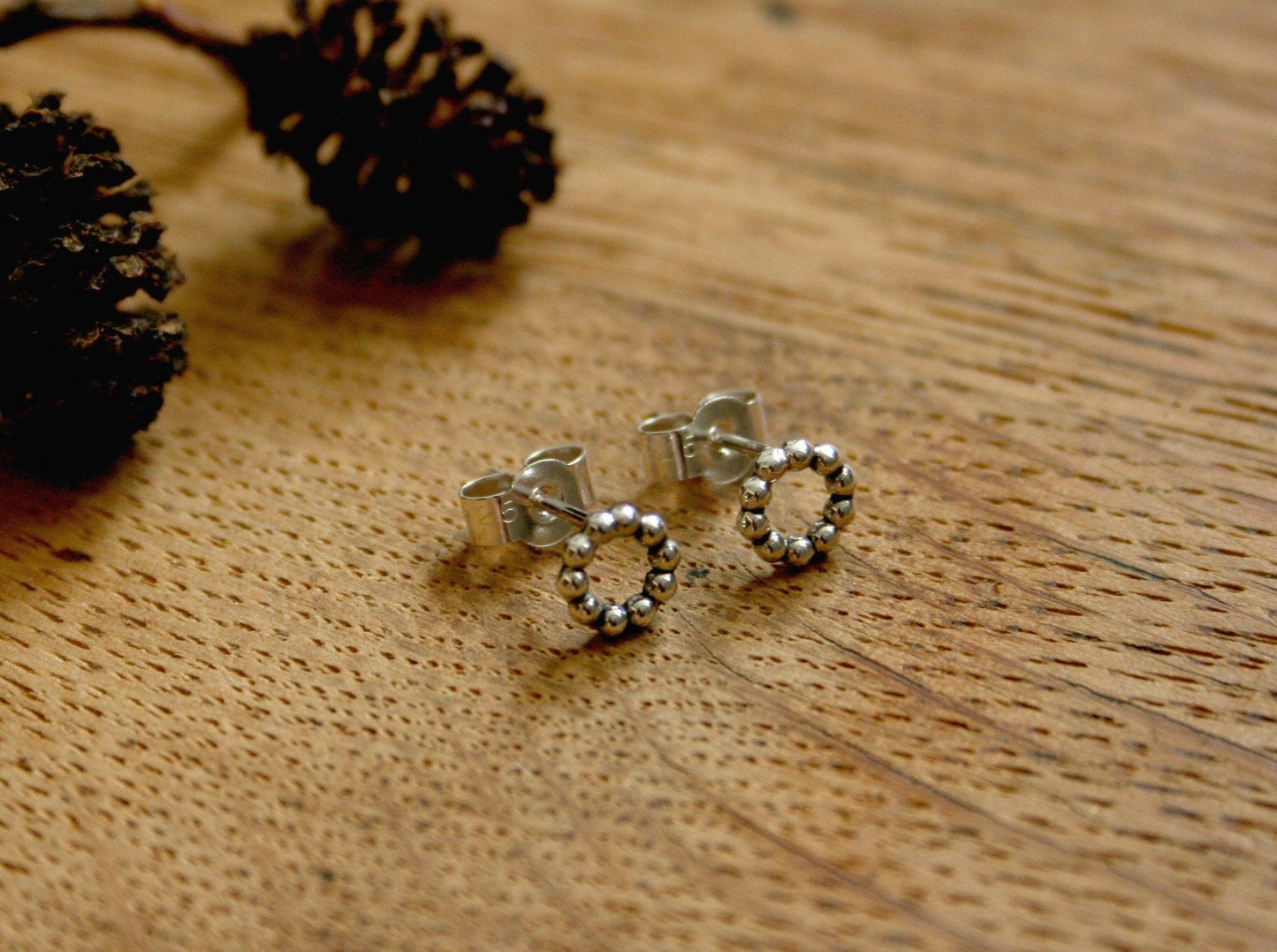 Silver Berry Stud Earrings - Curious Magpie Jewellery - 2