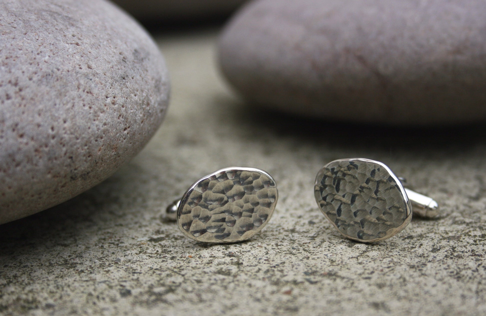 Silver Meteorite Cufflinks - Curious Magpie Jewellery - 2