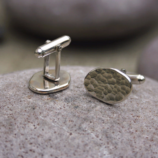 Silver Meteorite Cufflinks - Curious Magpie Jewellery - 1