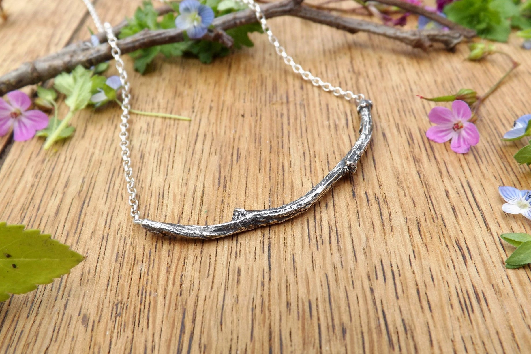 Silver Twig Necklace - Curious Magpie Jewellery - 2