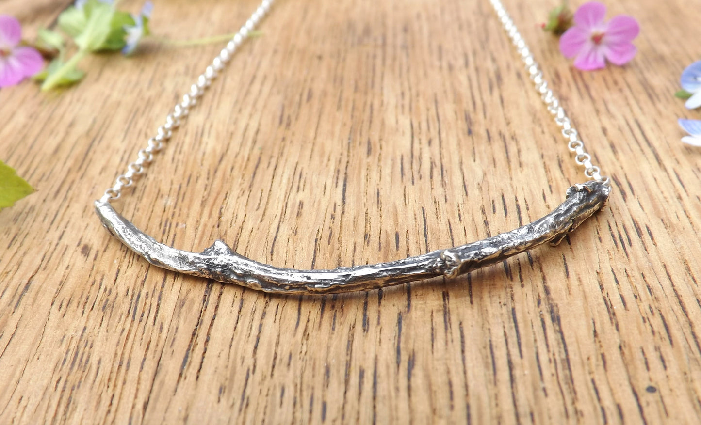 Silver Twig Necklace - Curious Magpie Jewellery - 4