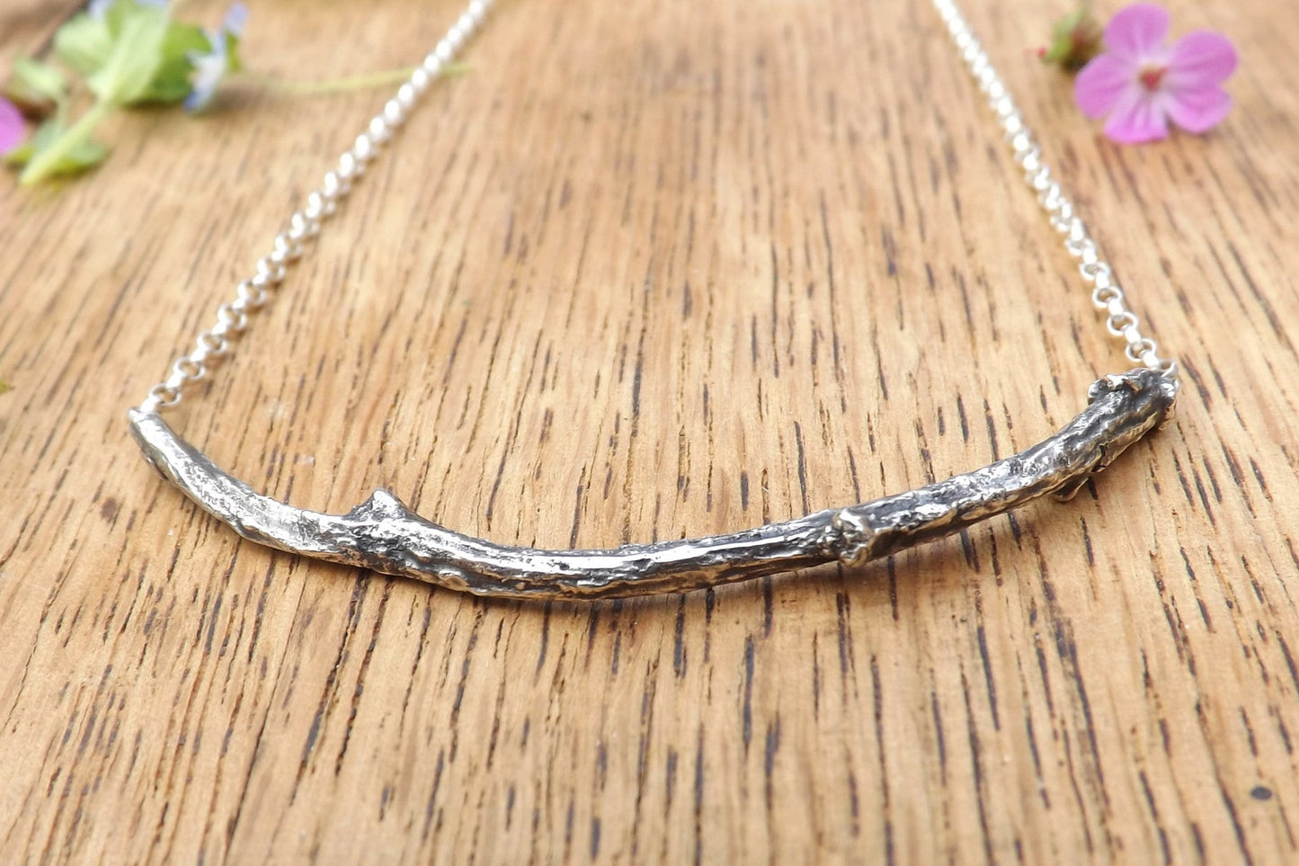 Silver Twig Necklace - Curious Magpie Jewellery - 4