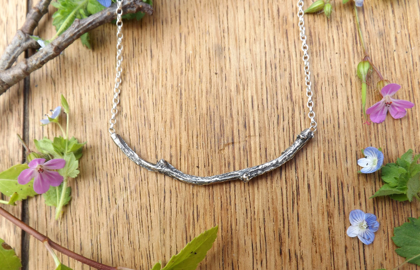 Silver Twig Necklace - Curious Magpie Jewellery - 3