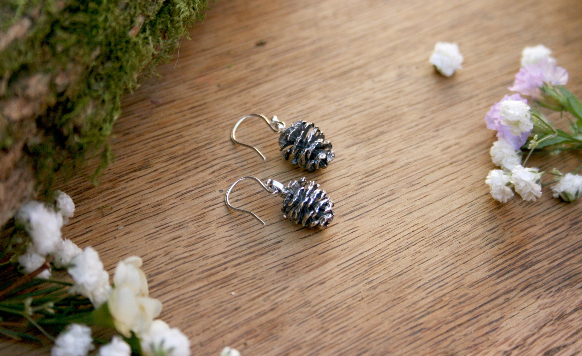 Silver Pinecone Earrings - Curious Magpie Jewellery - 2