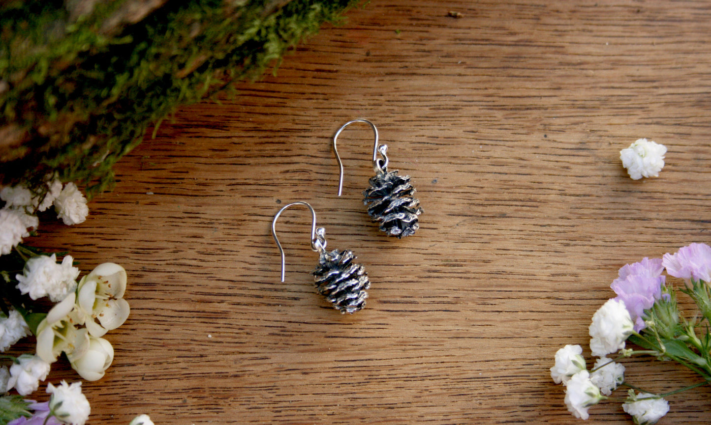 Silver Pinecone Earrings - Curious Magpie Jewellery - 4