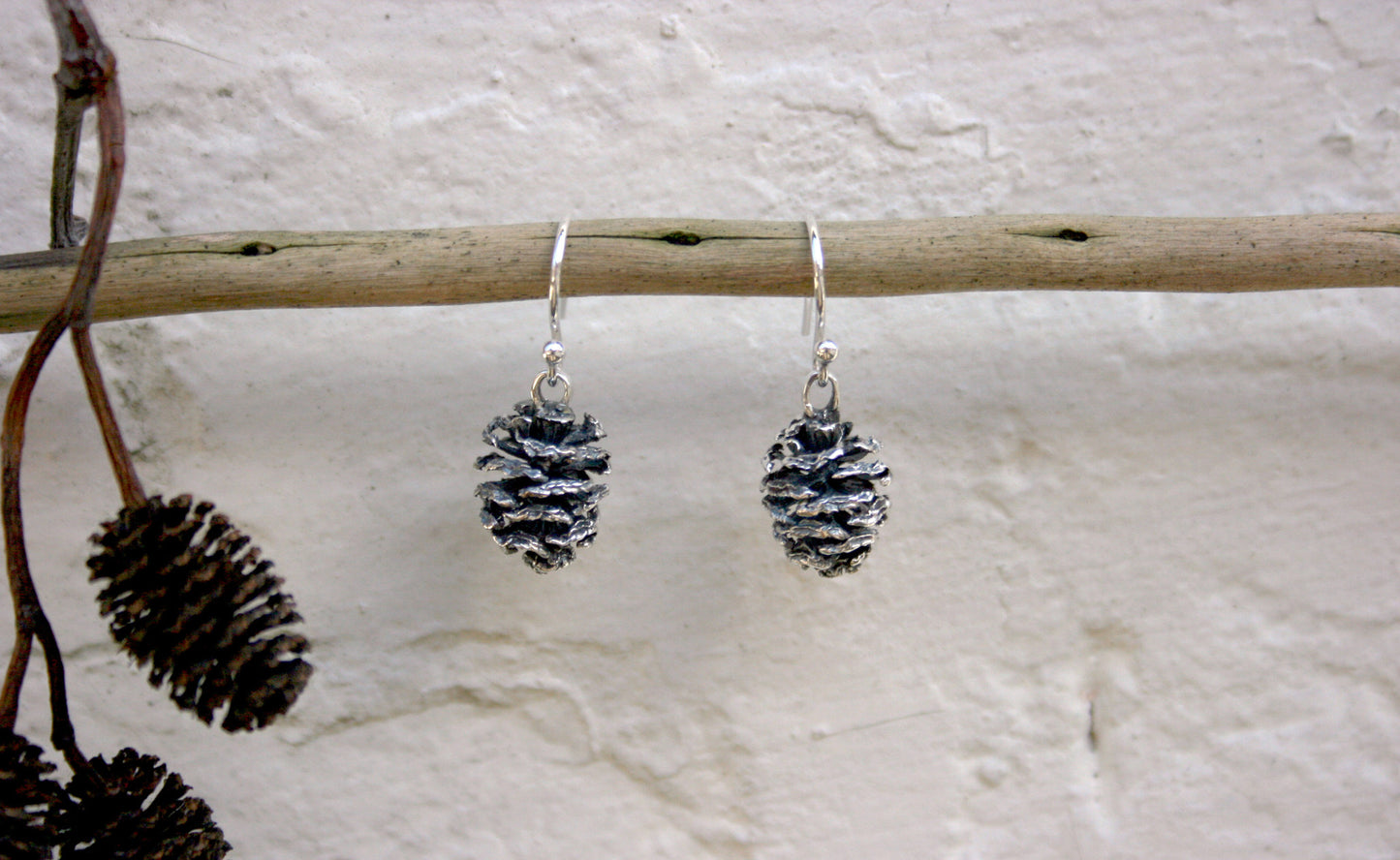 Silver Pinecone Earrings - Curious Magpie Jewellery - 5