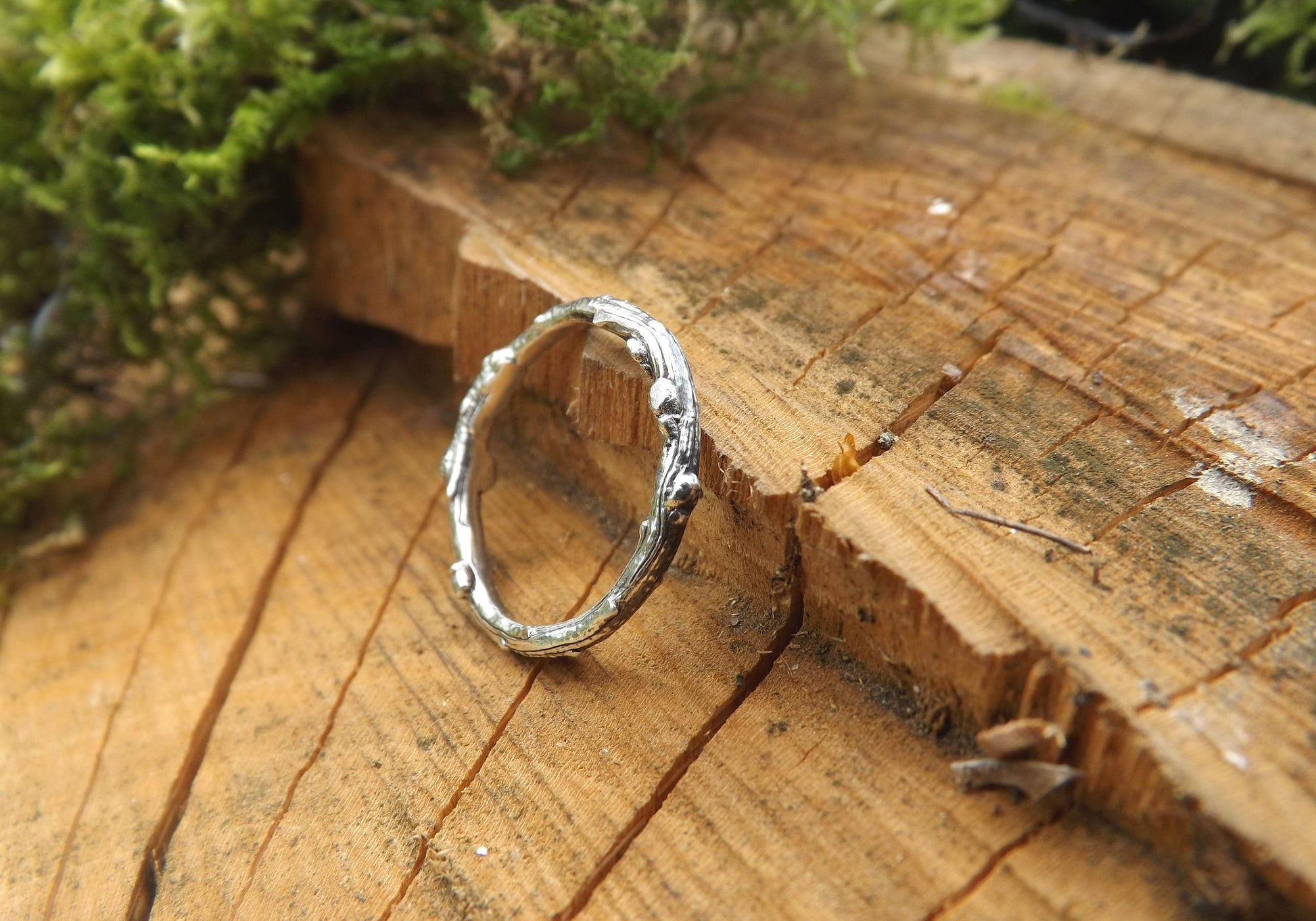 Silver Twig Wedding Rings - Curious Magpie Jewellery - 3
