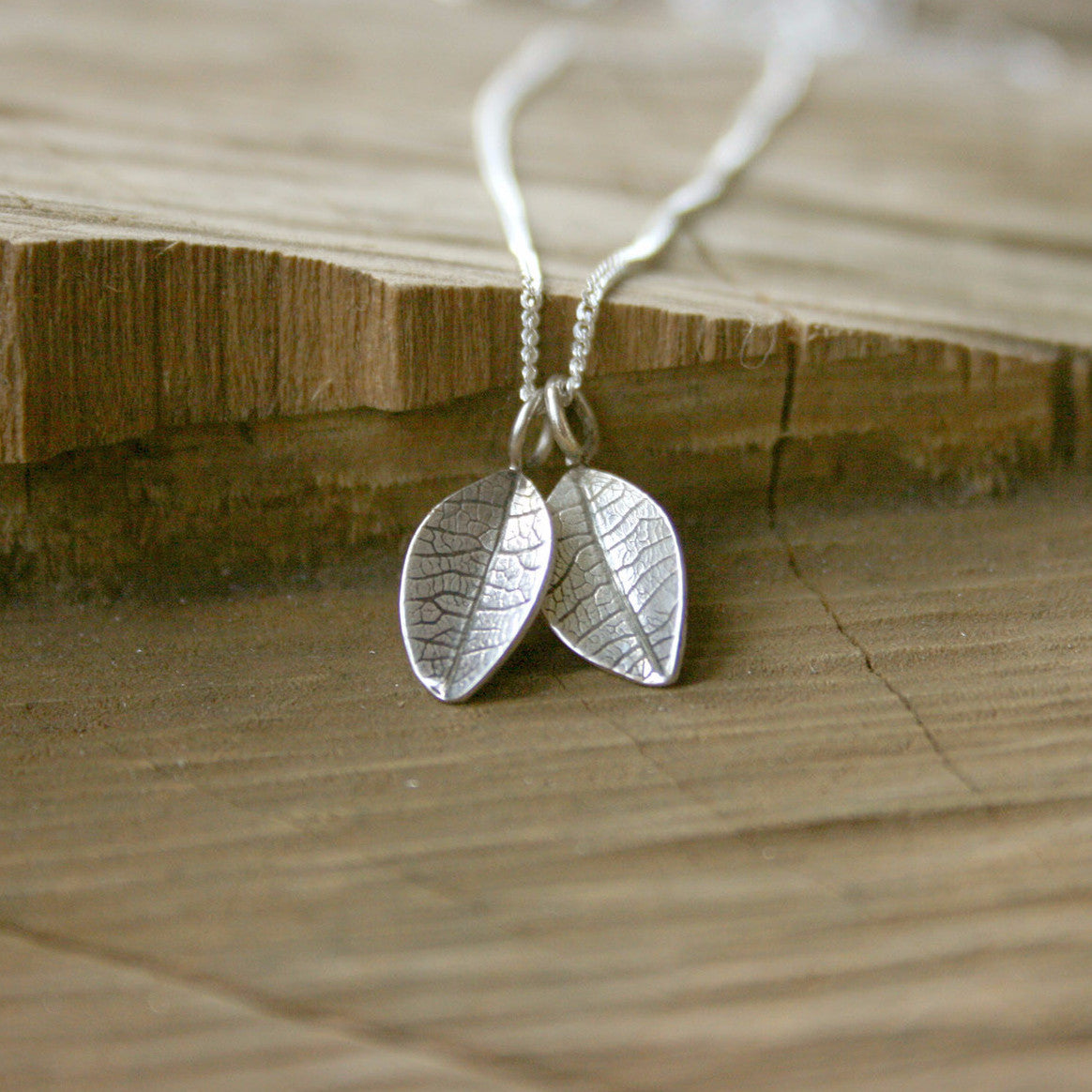 Silver Twin Leaf Necklace - Curious Magpie Jewellery - 1
