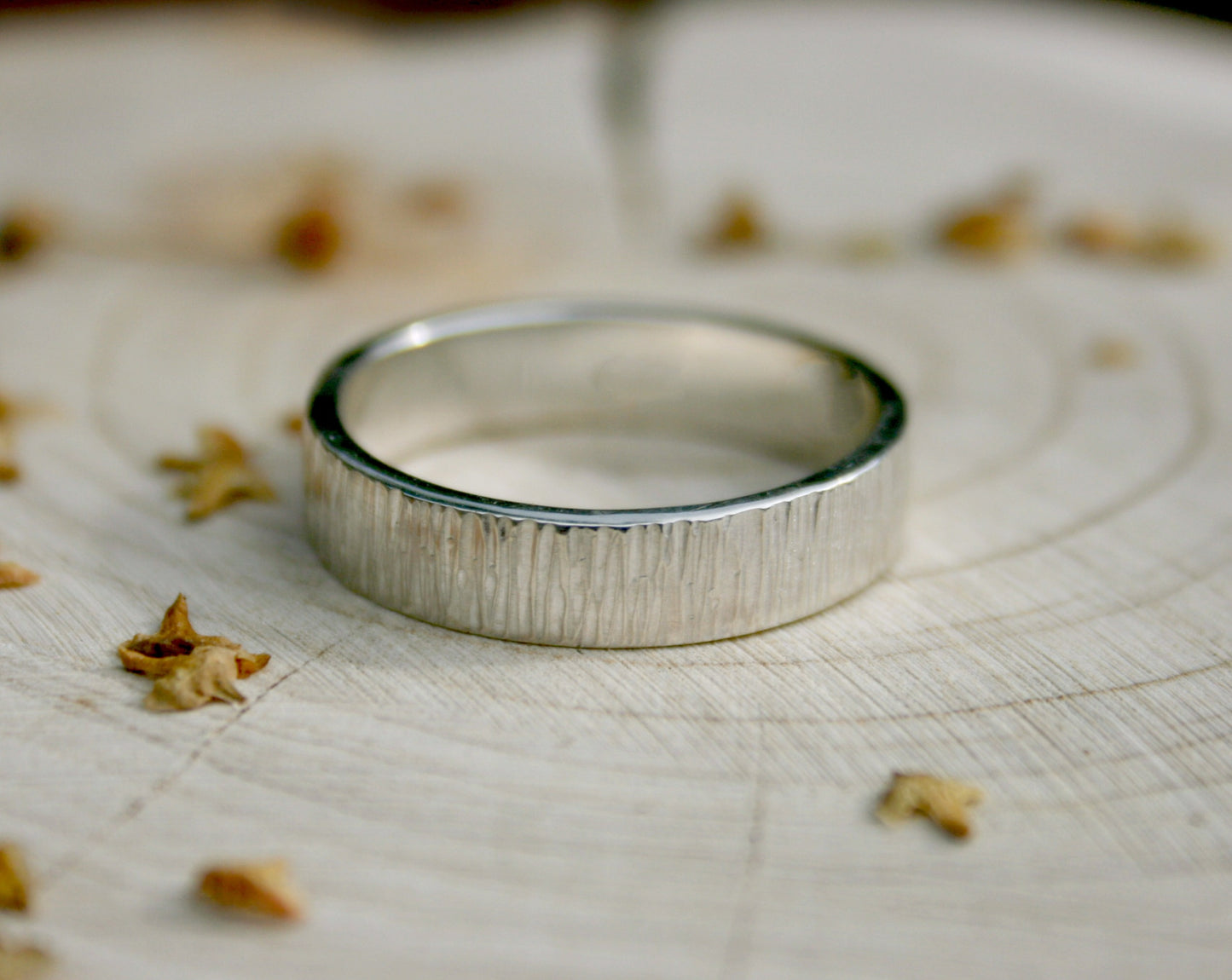 Silver Tree Bark Ring by Curious Magpie