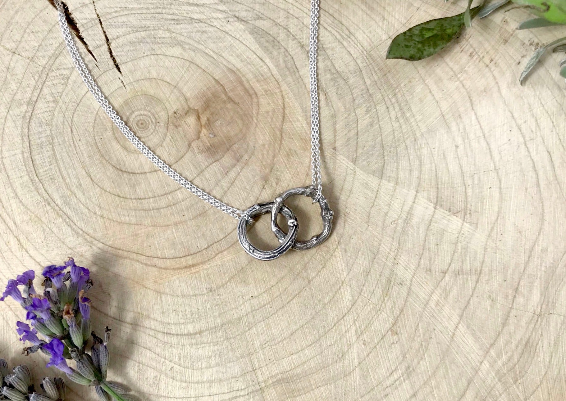 Silver Infinity Twig Necklace by Curious Magpie Jewellery
