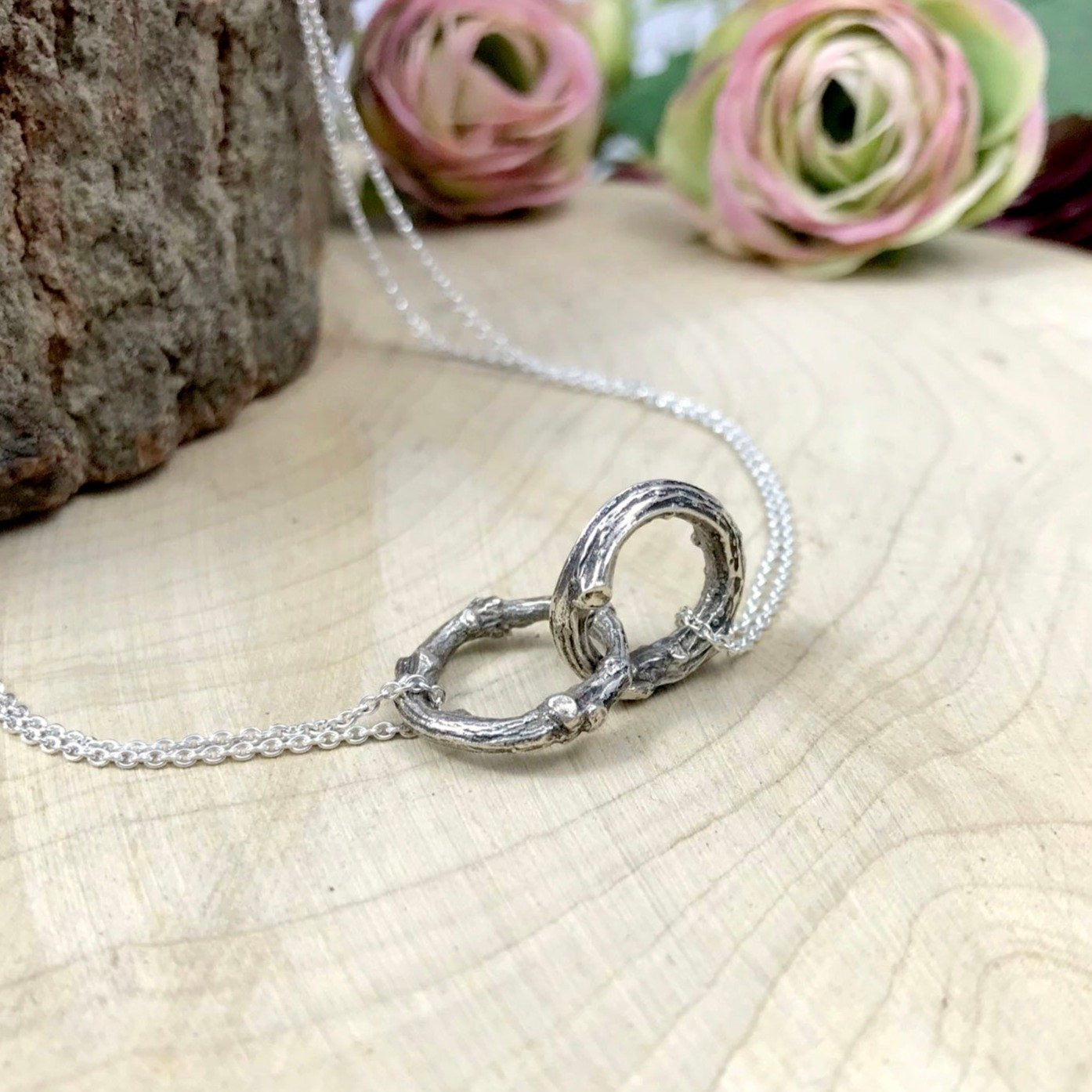 Silver Infinity Twig Necklace by Curious Magpie Jewellery
