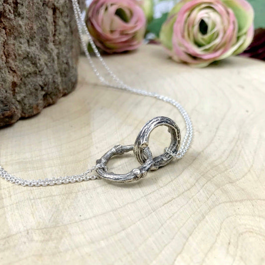 Silver Infinity Twig Necklace by Curious Magpie Jewellery